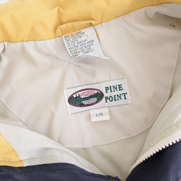 Pine Point Vintage Y2K Tan and Yellow Windbreaker Jacket ~Tan ~Large - Picture 8 of 16